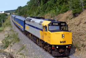 "Via Rail Canada # 6430 diesel locomotive (Gascons, Quebec, Canada) (23 or 24 July 1989) 1" by James St. John is licensed under CC BY 2.0